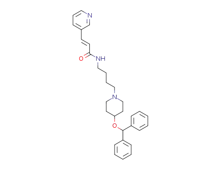 Molecular Structure of 118420-62-5 ((E)-N-[4-(4-Benzhydryloxy-piperidin-1-yl)-butyl]-3-pyridin-3-yl-acrylamide)