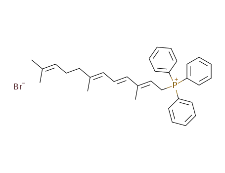 triphenyl-((2<i>E</i>,4<i>E</i>,6<i>E</i>)-3,7,11-trimethyl-dodeca-2,4,6,10-tetraenyl)-phosphonium; bromide