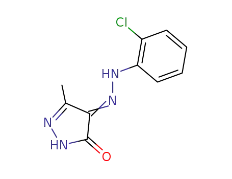 Molecular Structure of 65855-08-5 (1H-Pyrazole-4,5-dione, 3-methyl-, 4-[(2-chlorophenyl)hydrazone])