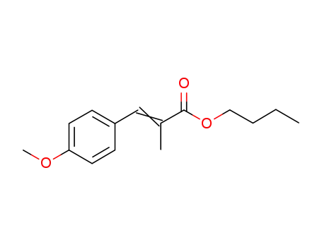 Molecular Structure of 183011-14-5 (2-propenoic acid, 3-(4-methoxyphenyl)-2-methyl-, butyl ester)
