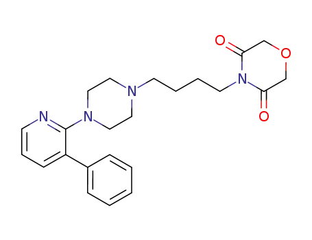 Molecular Structure of 104813-63-0 (3,5-Morpholinedione, 4-[4-[4-(3-phenyl-2-pyridinyl)-1-piperazinyl]butyl]-)