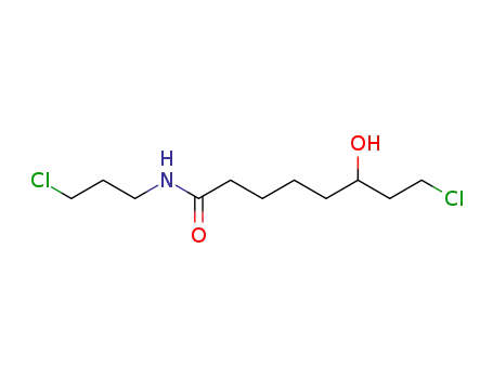 Molecular Structure of 120476-66-6 (N-(3-chloropropyl)-8-chloro-6-hydroxyoctanamide)