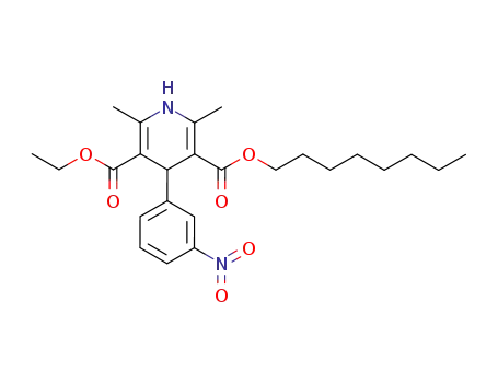3,5-Pyridinedicarboxylic acid,
1,4-dihydro-2,6-dimethyl-4-(3-nitrophenyl)-, ethyl octyl ester