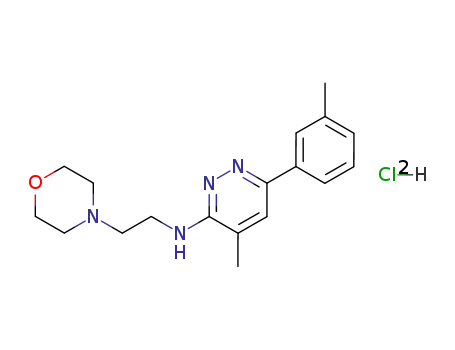 Molecular Structure of 118269-91-3 (4-methyl-6-(3-methylphenyl)-N-(2-morpholin-4-ylethyl)pyridazin-3-amine dihydrochloride)