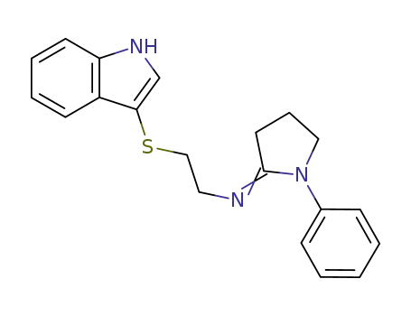 Molecular Structure of 83747-76-6 (2-(1H-indol-3-ylsulfanyl)-N-[(2E)-1-phenylpyrrolidin-2-ylidene]ethanamine)