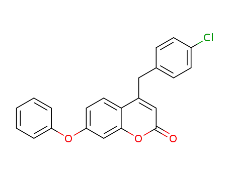 Molecular Structure of 1270046-69-9 (4-(4-chlorobenzyl)-7-phenoxy-2H-chromen-2-one)