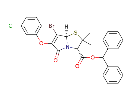 (3S,7aR)-7-bromo-6-(3-chlorophenoxy)-2,2-dimethyl-5-oxo-2,3,5,7a-tetrahydro-pyrrolo[2,1-b]thiazole-3-carboxylic acid benzhydryl ester