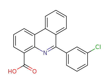 Molecular Structure of 112422-29-4 (4-Phenanthridinecarboxylic acid, 6-(3-chlorophenyl)-)
