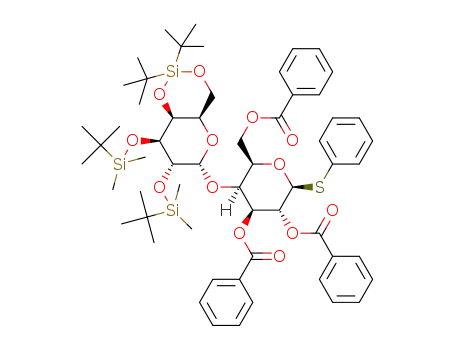 phenyl 2,3,6-tri-O-benzoyl-4-O-(2,3-bis-O-tert-butyldimethylsilyl-4,6-O-di-tert-butylsilanediyl-α-D-galactopyranosyl)-1-thio-β-D-galactopyranoside