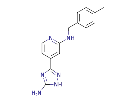 Molecular Structure of 77314-73-9 ([4-(5-Amino-1H-[1,2,4]triazol-3-yl)-pyridin-2-yl]-(4-methyl-benzyl)-amine)