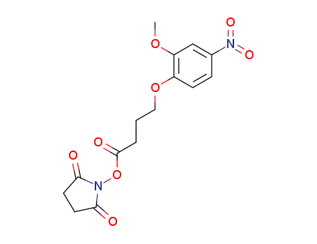 Molecular Structure of 111621-31-9 (2,5-Pyrrolidinedione, 1-[4-(2-methoxy-4-nitrophenoxy)-1-oxobutoxy]-)