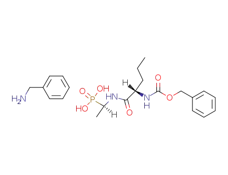 monobenzylamine salt of <L-1-<(N-benzyloxycarbonyl-L-norvalyl)amino>ethyl>phosphonic acid
