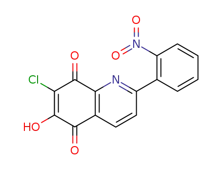 Molecular Structure of 102072-71-9 (7-chloro-8-hydroxy-2-(2-nitrophenyl)quinoline-5,6-dione)