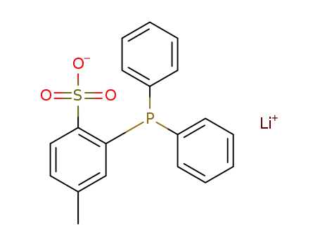 Molecular Structure of 111831-21-1 (Benzenesulfonic acid, 2-(diphenylphosphino)-4-methyl-, lithium salt)