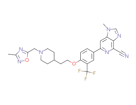 1-methyl-6-(4-(2-(1-((3-methyl-1,2,4-oxadiazol-5-yl)methyl)piperidin-4-yl)-ethoxy)-3-(trifluoromethyl)phenyl)-1H-imidazo[4,5-c]pyridine-4-carbonitrile