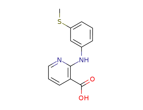 Molecular Structure of 115891-07-1 (2-(3-Methylsulfanyl-phenylamino)-nicotinic acid)