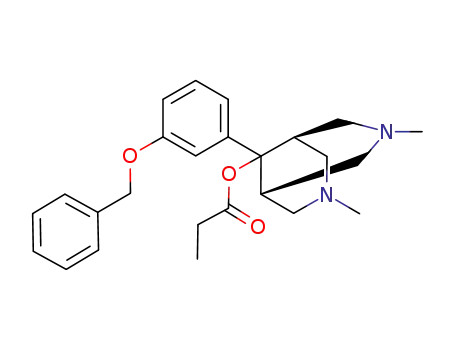 Molecular Structure of 103346-63-0 (Propionic acid 9-(3-benzyloxy-phenyl)-3,7-dimethyl-3,7-diaza-bicyclo[3.3.1]non-9-yl ester)