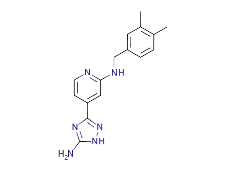 Molecular Structure of 77314-84-2 ([4-(5-Amino-1H-[1,2,4]triazol-3-yl)-pyridin-2-yl]-(3,4-dimethyl-benzyl)-amine)