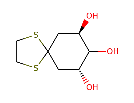 Molecular Structure of 77003-65-7 ((3R,4S,5R)-3,4,5-trihydroxycyclohexanone ethylene dithioacetal)