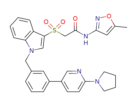 N-(5-methyl-1,2-oxazol-3-yl)-2-[1-({3-[6-(pyrrolidin-1-yl)pyridin-3-yl]phenyl}methyl)-1H-indole-3-sulfonyl]acetamide