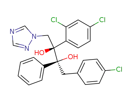 Molecular Structure of 107680-31-9 ((2S,3R)-1-(4-chlorophenyl)-3-(2,4-dichlorophenyl)-2-phenyl-4-(1H-1,2,4-triazol-1-yl)butane-2,3-diol)