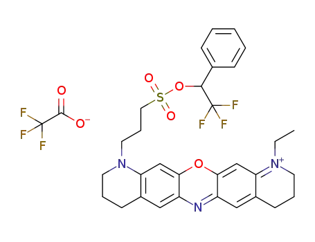 1-ethyl-11-[3-(2,2,2-trifluoro-1-phenylethoxysulfonyl)propyl]-3,4,8,9,10,11-hexahydro-2H-13-oxa-6,11-diaza-1-azonia-pentacene trifluoroacetate