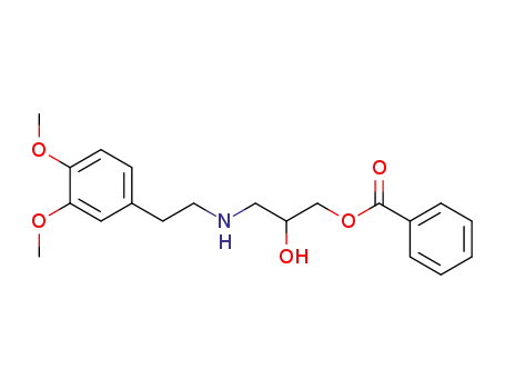 Molecular Structure of 90531-60-5 (1,2-Propanediol, 3-[[2-(3,4-dimethoxyphenyl)ethyl]amino]-, 1-benzoate)
