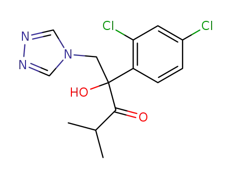 Molecular Structure of 107659-36-9 (2-(2,4-dichlorophenyl)-2-hydroxy-4-methyl-1-(4H-1,2,4-triazol-4-yl)pentan-3-one)