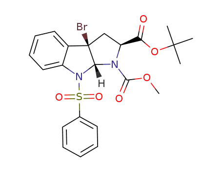 exo-tert-butyl 8-benzenesulfonyl-3a-bromo-1-methoxycarbonyl-1,2,3,3a,8,8a-hexahydropyrrolo[2,3-b]indole-2-carboxylate
