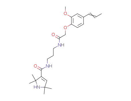 Molecular Structure of 93799-20-3 (2,2,5,5-Tetramethyl-2,5-dihydro-1H-pyrrole-3-carboxylic acid (3-{2-[2-methoxy-4-((E)-propenyl)-phenoxy]-acetylamino}-propyl)-amide)