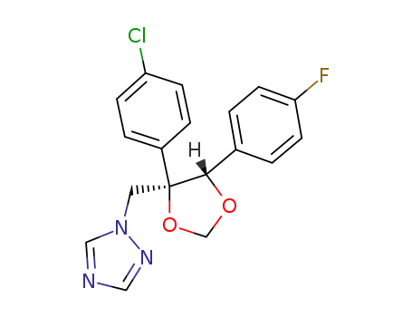 Molecular Structure of 107679-87-8 (1-{[(4S,5R)-5-(4-chlorophenyl)-4-(4-fluorophenyl)-1,3-dioxolan-4-yl]methyl}-1H-1,2,4-triazole)
