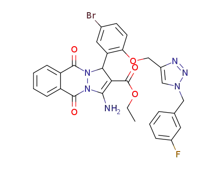 ethyl 3-amino-1-{5-bromo-2-{{1-[(3-fluorophenyl)methyl]-1H-1,2,3-triazol-4-yl}methoxy}phenyl}-5,10-dihydro-5,10-dioxo-1H-pyrazolo[1,2-b]phthalazine-2-carboxylate