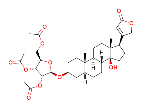 Molecular Structure of 99617-50-2 (3-O-(2,3,5-tri-O-acetyl-β-D-ribofuranosyl)digitoxigenin)
