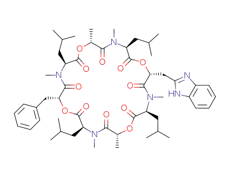 (3S,6R,9S,12R,15S,18R,21S,24R)-6-((1H-benzo[d]imidazol-2-yl)methyl)-18-benzyl-3,9,15,21-tetraisobutyl-4,10,12,16,22,24-hexamethyl-1,7,13,19-tetraoxa-4,10,16,22-tetraazacyclotetracosan-2,5,8,11,14,17,20,23-octanone