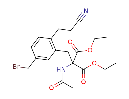 diethyl 2-acetamido-2-(5-(bromomethyl)-2-(2-cyanoethyl)benzyl)malonate
