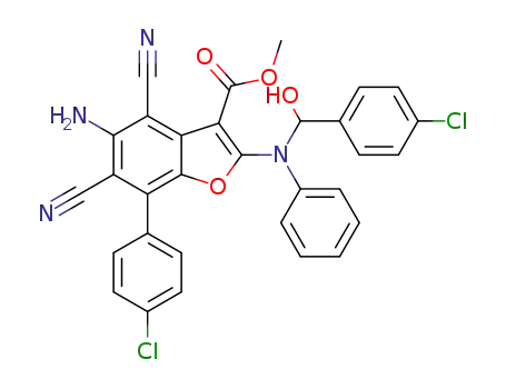 methyl 5-amino-7-(p-chlorophenyl)-2-{[p-chlorophenyl(hydroxy)methyl](phenyl)amino}-4,6-dicyano-1-benzofuran-3-carboxylate