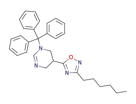 5-(3-Hexyl-[1,2,4]oxadiazol-5-yl)-1-trityl-1,4,5,6-tetrahydro-pyrimidine