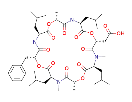 2-((2R,5S,8R,11S,14R,17S,20R,23S)-14-benzyl-5,11,17,23-tetraisobutyl-4,8,16,22-hexamethyl-3,6,9,12,15,18,21,24-octaoxo-1,7,13,19-tetraoxa-4,10,16,22-tetraazacyclo-tetracosan-2-yl)acetic acid