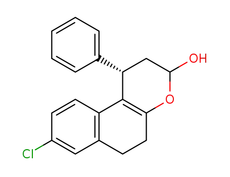 Molecular Structure of 1345098-50-1 ((1S)-2,3,5,6-tetrahydro-8-chloro-1-phenyl-1H-benzo[f]chromen-3-ol)