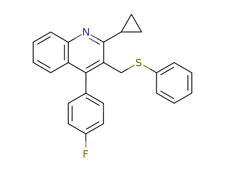 Molecular Structure of 148516-12-5 (2-Cyclopropyl-4-(4-fluoro-phenyl)-3-phenylsulfanylmethyl-quinoline)