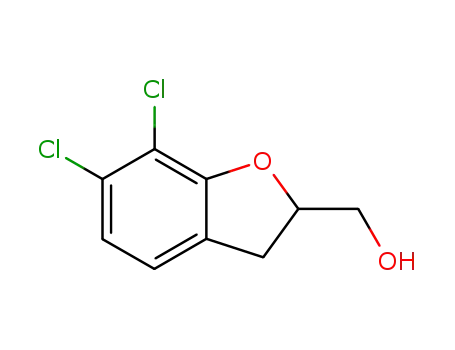 Molecular Structure of 62717-16-2 ((6,7-Dichloro-2,3-dihydrobenzofuran-2-yl)Methanol)