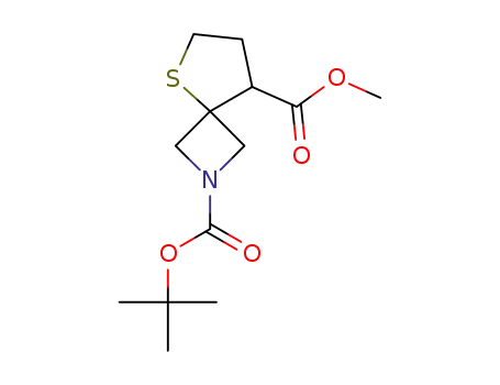 Molecular Structure of 1823264-51-2 (2-tert-Butyl 8-methyl 5-thia-2-azaspiro[3.4]octane-2,8-dicarboxylate)