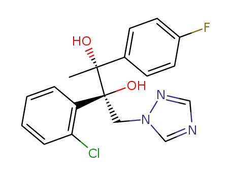 Molecular Structure of 107680-18-2 ((2R,3R)-2-(2-chlorophenyl)-3-(4-fluorophenyl)-1-(1H-1,2,4-triazol-1-yl)butane-2,3-diol)