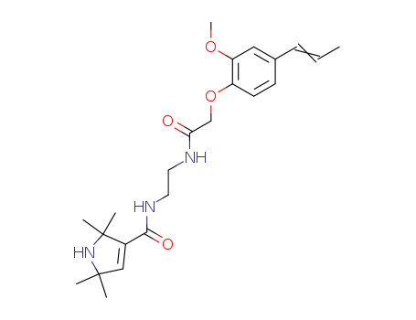 Molecular Structure of 93799-25-8 (2,2,5,5-Tetramethyl-2,5-dihydro-1H-pyrrole-3-carboxylic acid (2-{2-[2-methoxy-4-((E)-propenyl)-phenoxy]-acetylamino}-ethyl)-amide)