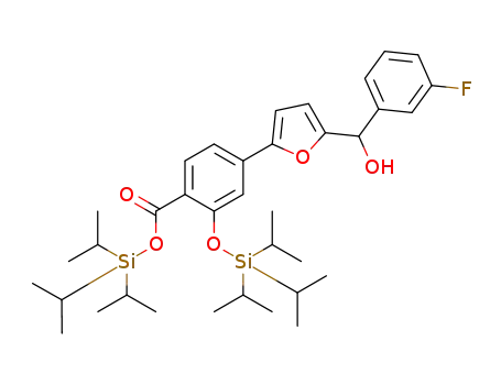 triisopropylsilyl 4-(5-((3-fluorophenyl)(hydroxy)methyl)furan-2-yl)-2-(triisopropylsilyloxy)benzoate