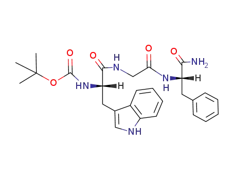 Molecular Structure of 63069-11-4 ((tert-butyloxycarbonyl)-L-tryptophylglycyl-L-phenylalanine amide)