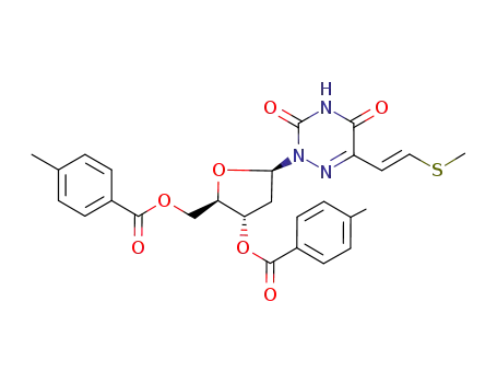 (E)-5-<2-(methylthio)vinyl>-1-(2'-deoxy-3',5'-di-O-p-toluoyl-β-D-erythro-pentofuranosyl)-6-azauracil
