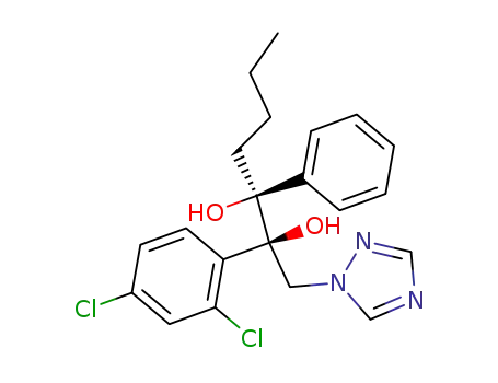Molecular Structure of 107680-23-9 ((2R,3S)-2-(2,4-dichlorophenyl)-3-phenyl-1-(1H-1,2,4-triazol-1-yl)heptane-2,3-diol)