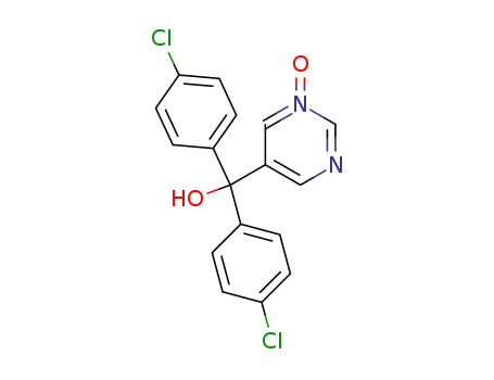 Molecular Structure of 108394-94-1 (α,α-bis(4-chlorophenyl)-5-pyrimidinemethanol 1-oxide)