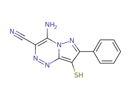 Pyrazolo[5,1-c][1,2,4]triazine-3-carbonitrile,
4-amino-8-mercapto-7-phenyl-